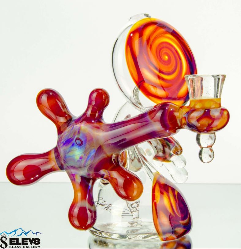 Raked Bubble Hand Crafted Thick Borosilicate Glass 4.5" Hand Pipe  100 grams
